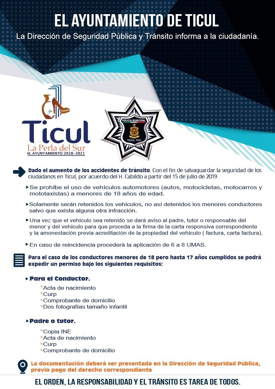 Ayuntamiento de Ticul pone en marcha Reglamento Vehicular para menores