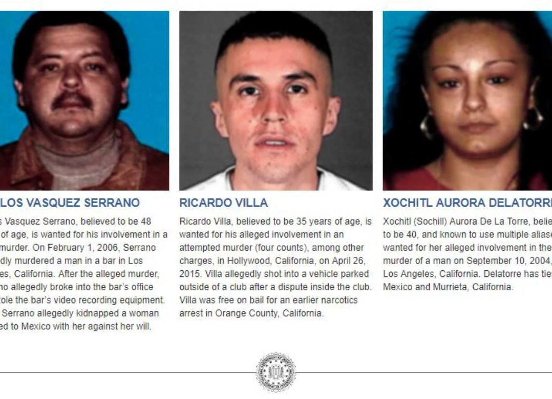 FBI pide ayuda al público para localizar a 12 fugitivos que se cree huyeron a México