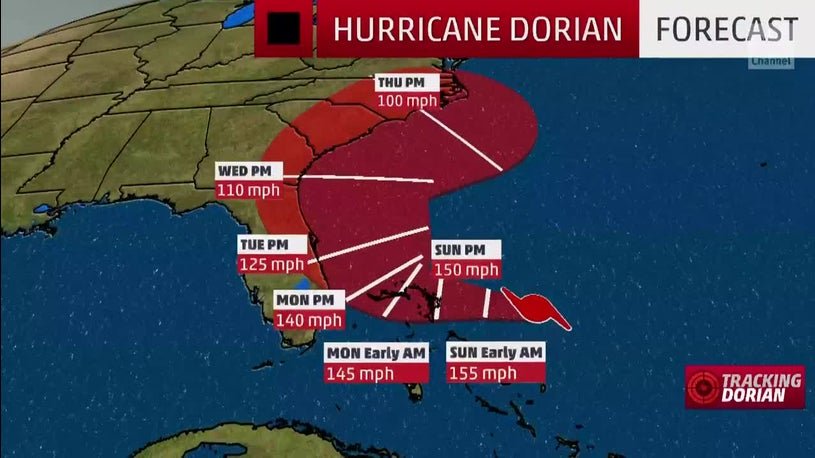 Florida permanece alerta en medio de la última proyección del huracán Dorian