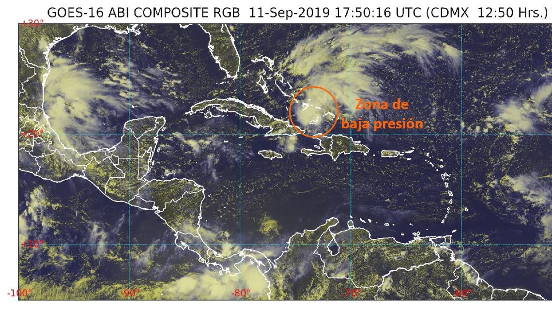 Zona de baja presión, con posibilidad de convertirse en ciclón