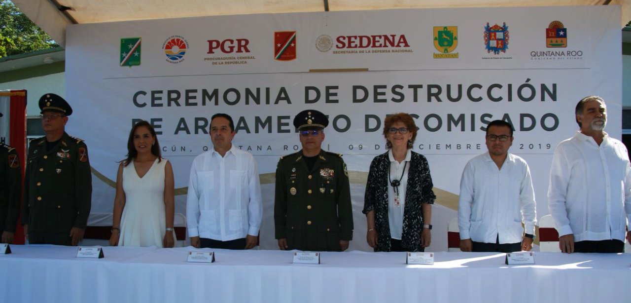 Participa Yucatán en aseguramiento y destrucción de casi 400 armas de fuego