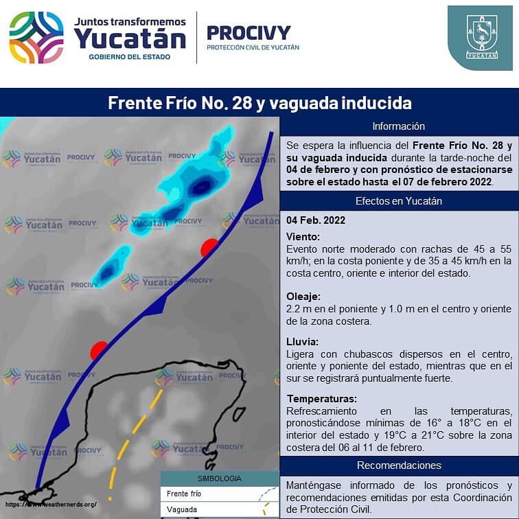 Llega el Frente Frio No. 28: Procivy