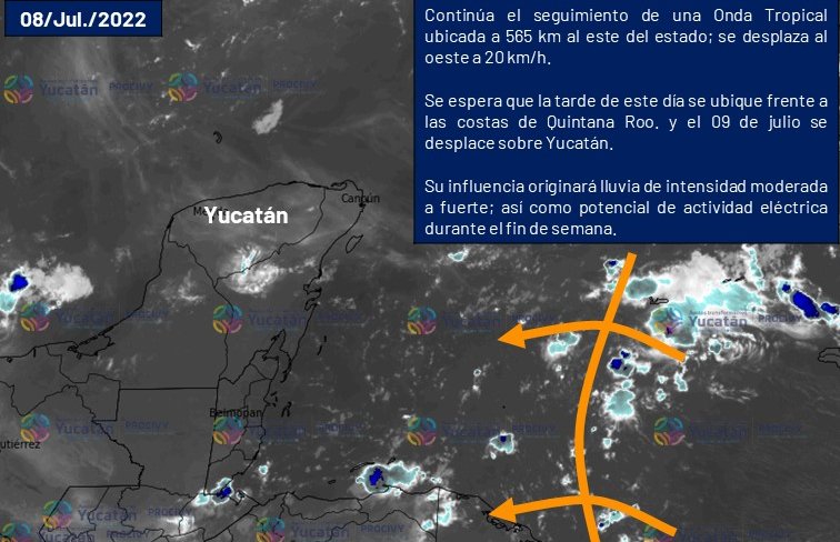 Onda tropical traerá lluvias entre moderadas y fuertes a Yucatán, este fin de semana