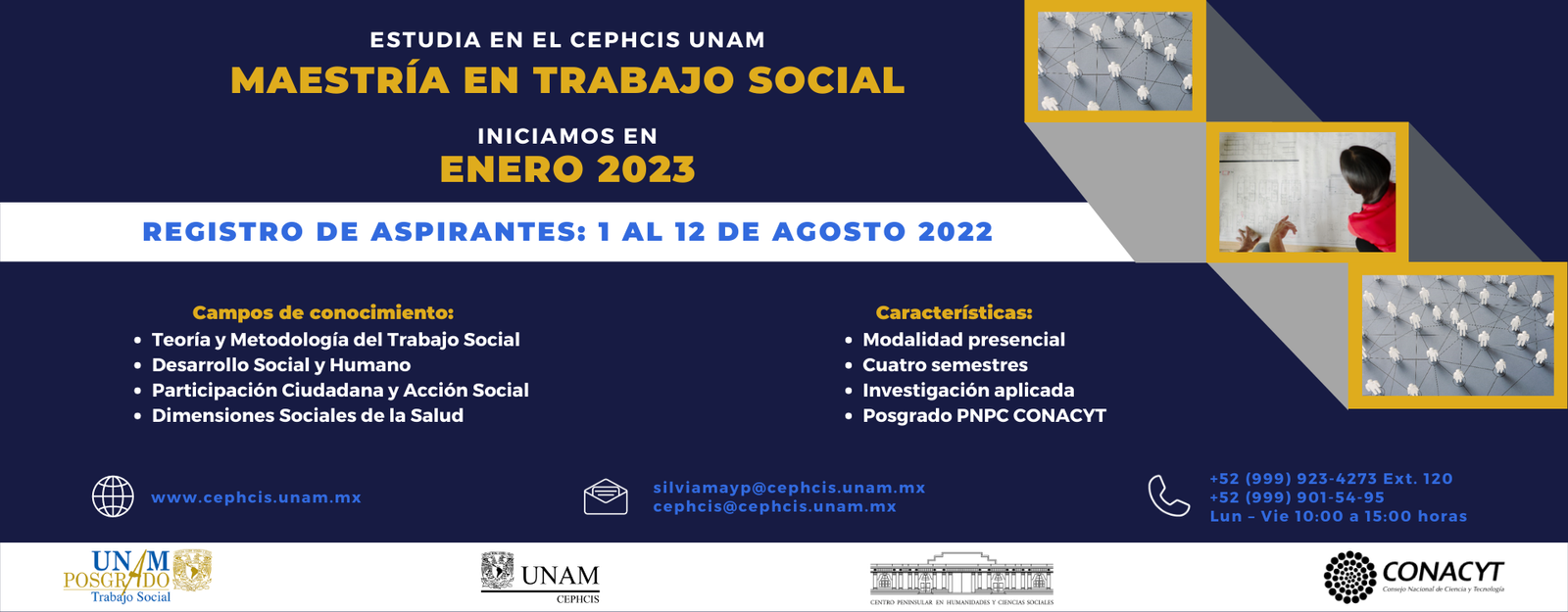 Emiten convocatoria para la Maestría en Trabajo Social en el CEPHCIS,