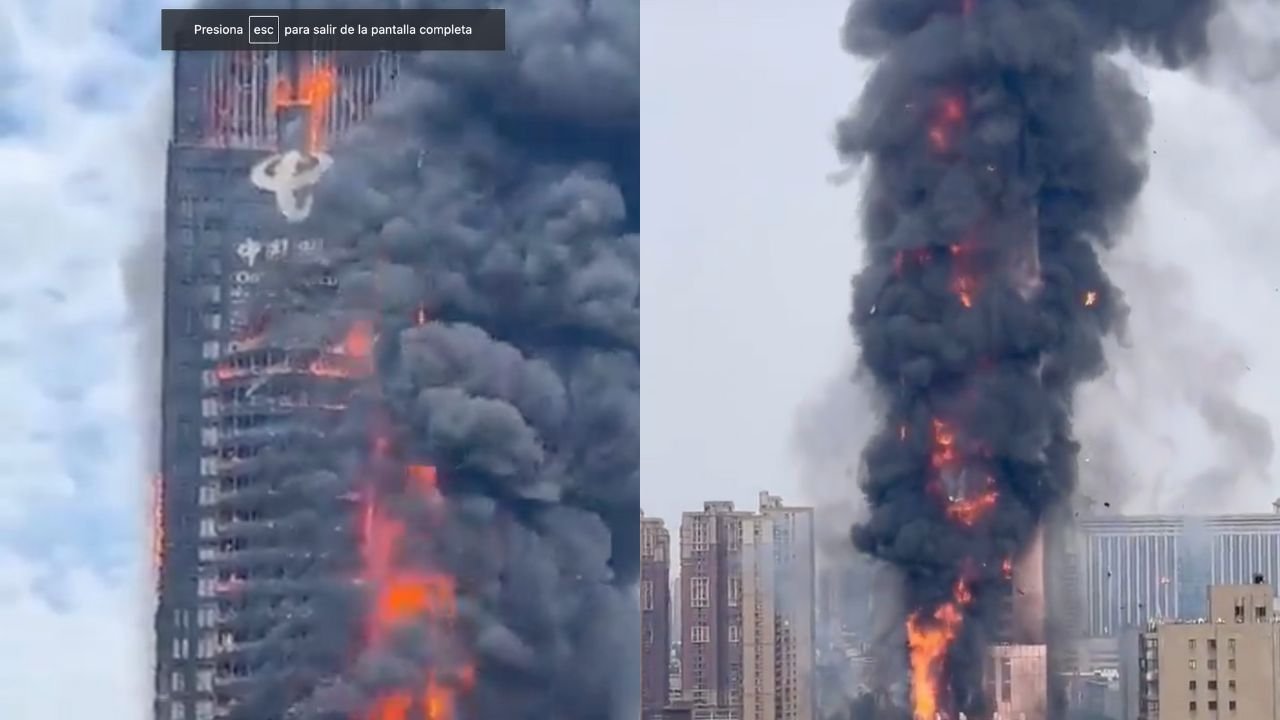 Un incendio arrasa un rascacielos en la ciudad china de Changsha