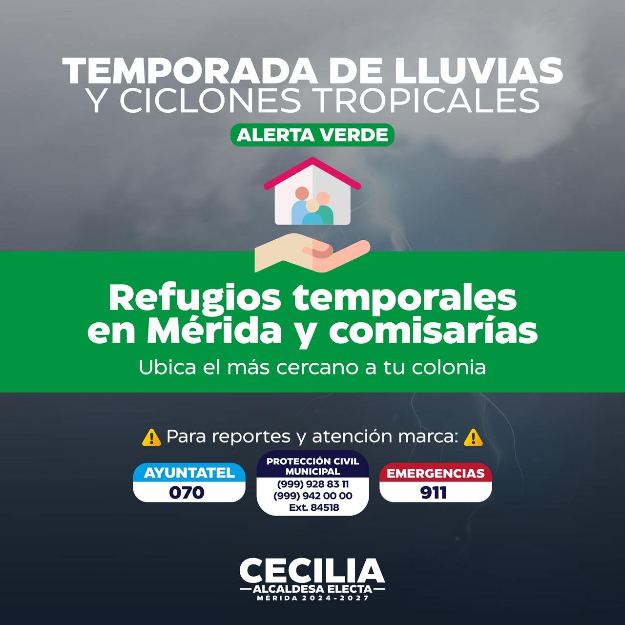 Meridanos y autoridades nos cuidamos entre todos de Beryl: Cecilia Patrón