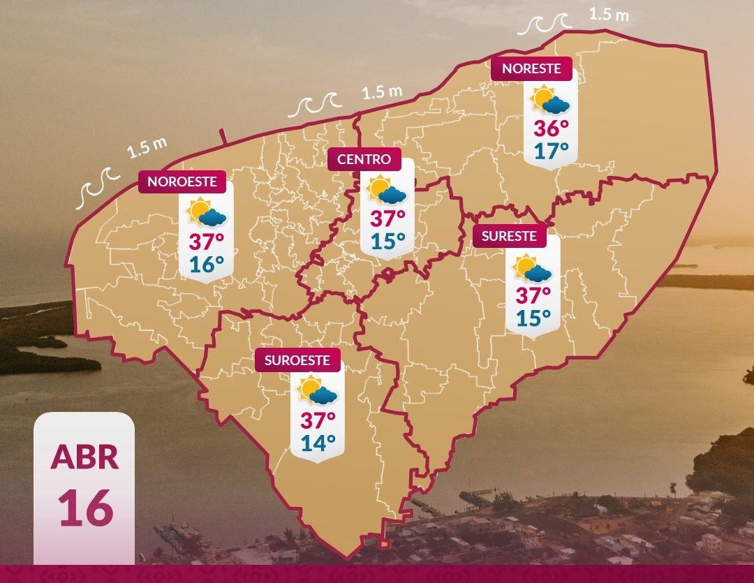 ¡Sigue el calor en Yucatán! Hasta 37°C este 16 de abril