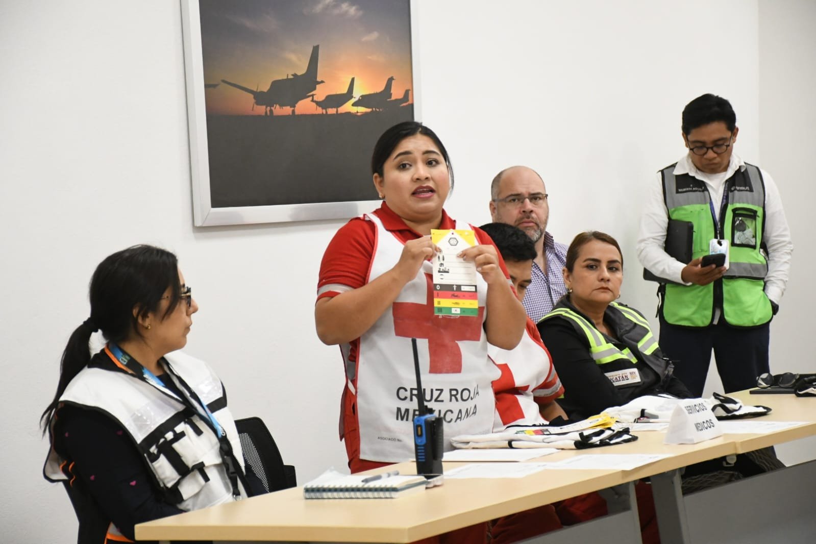 Realizan un simulacro de Gabinete en el Aeropuerto Internacional de Mérida