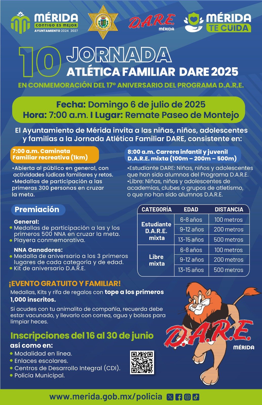 Con una jornada atlética familiar celebrará D.A.R.E sus primeros 17 años