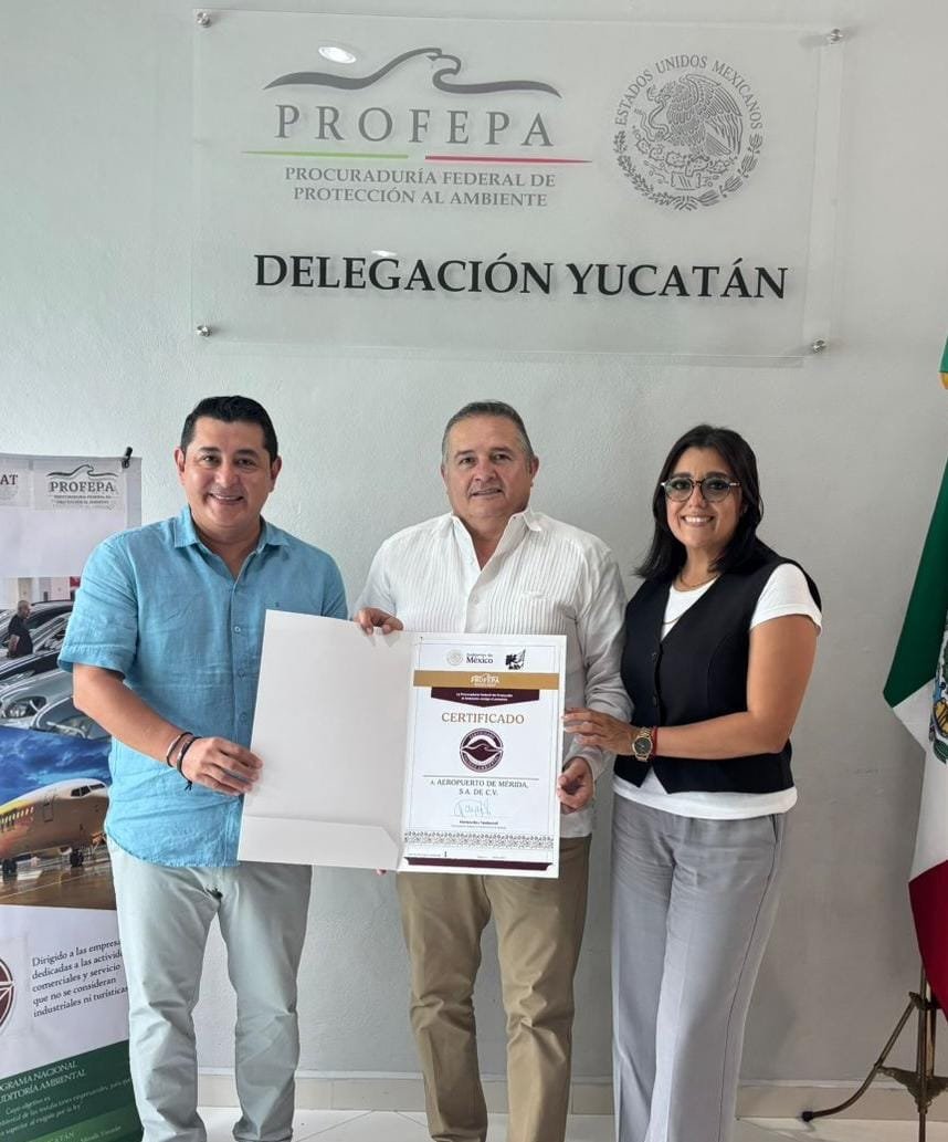 Aeropuerto Internacional de Mérida renueva Certificado de Calidad Ambiental
