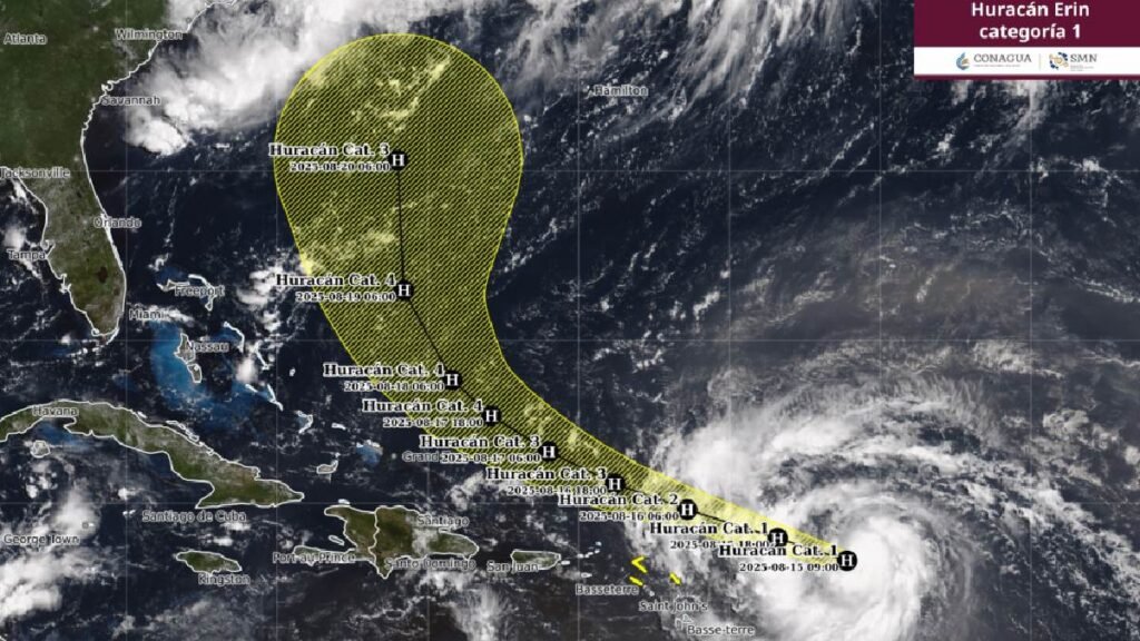 Huracán Erin amenaza al Caribe: alerta máxima por lluvias