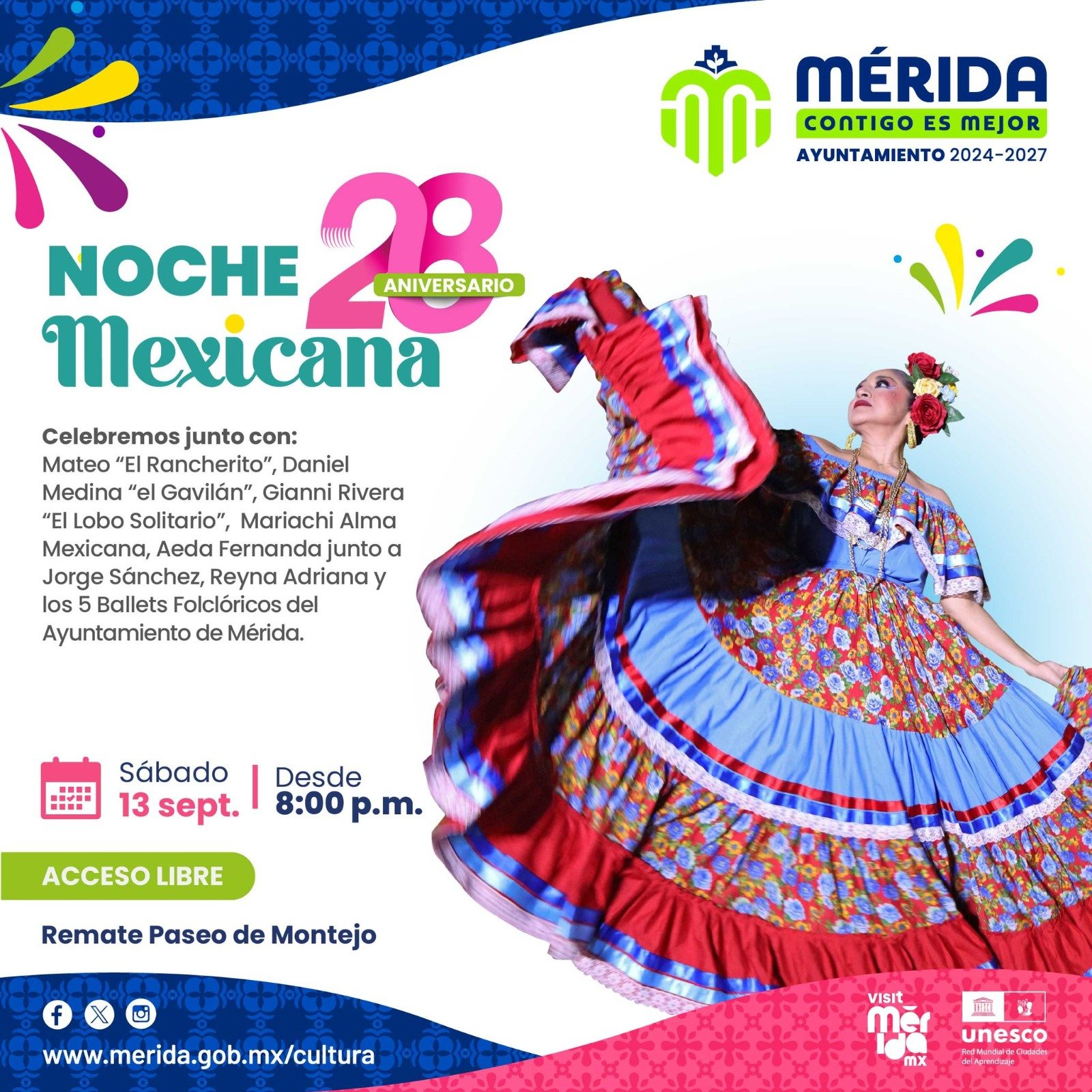 “Noche Mexicana” celebra 28 años de promover el folcklor y la identidad cultural