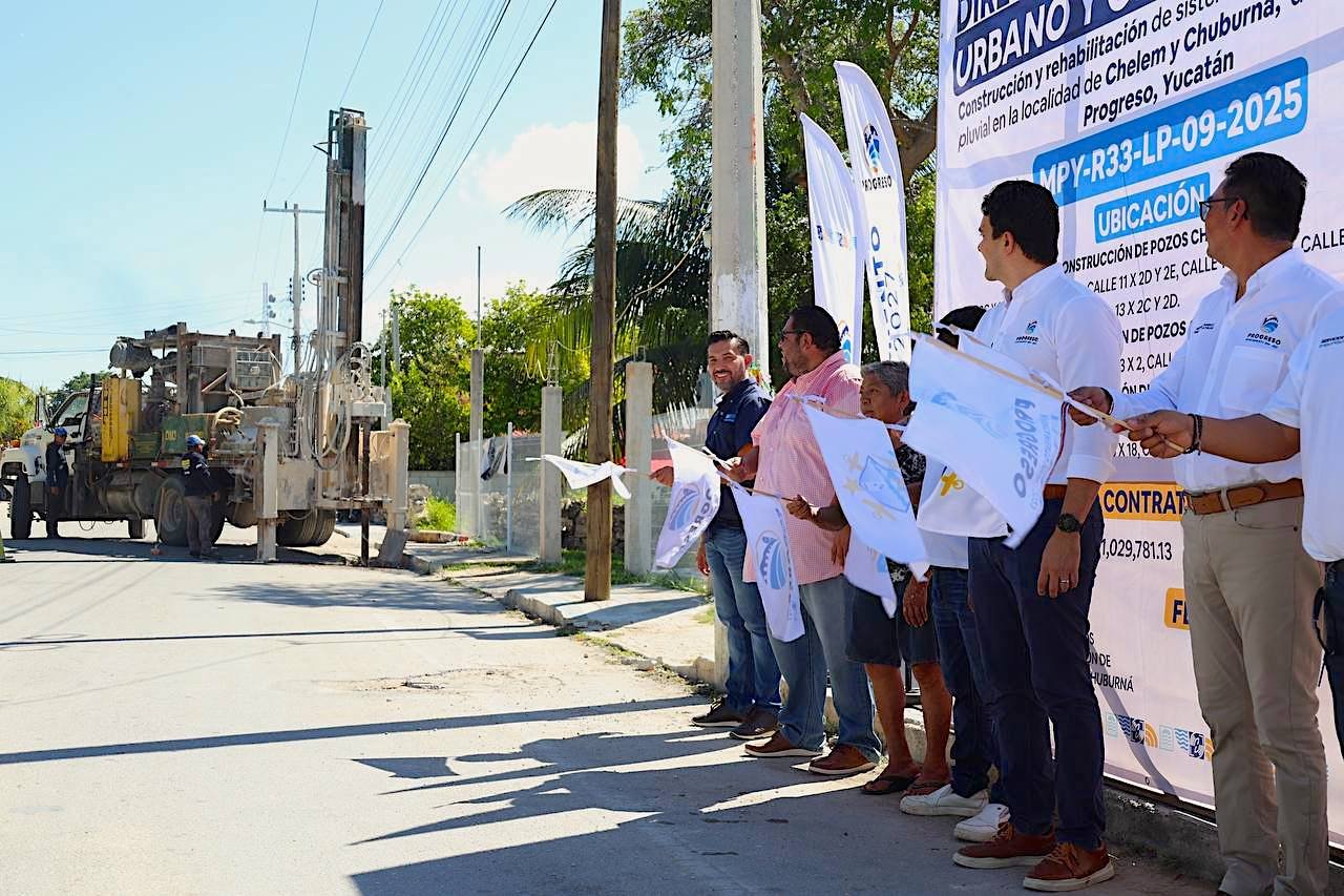 Rihani González construye y rehabilita pozos en Chuburná Puerto