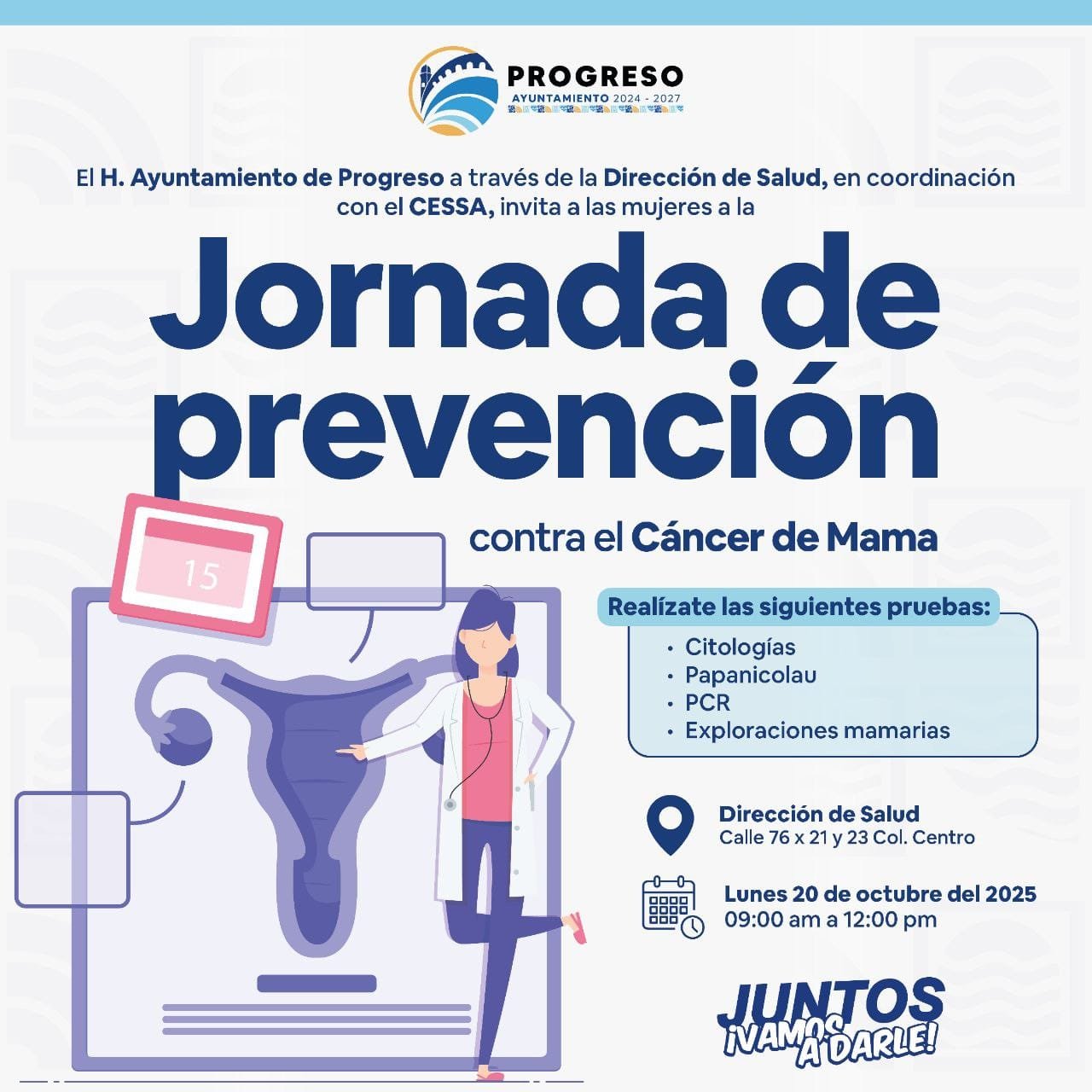Erik Rihani impulsa jornada contra el cáncer de mama en Progreso