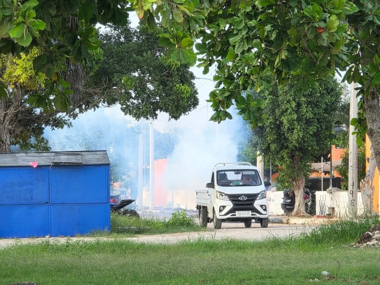 Erik Rihani refuerza fumigación tras lluvias en Progreso