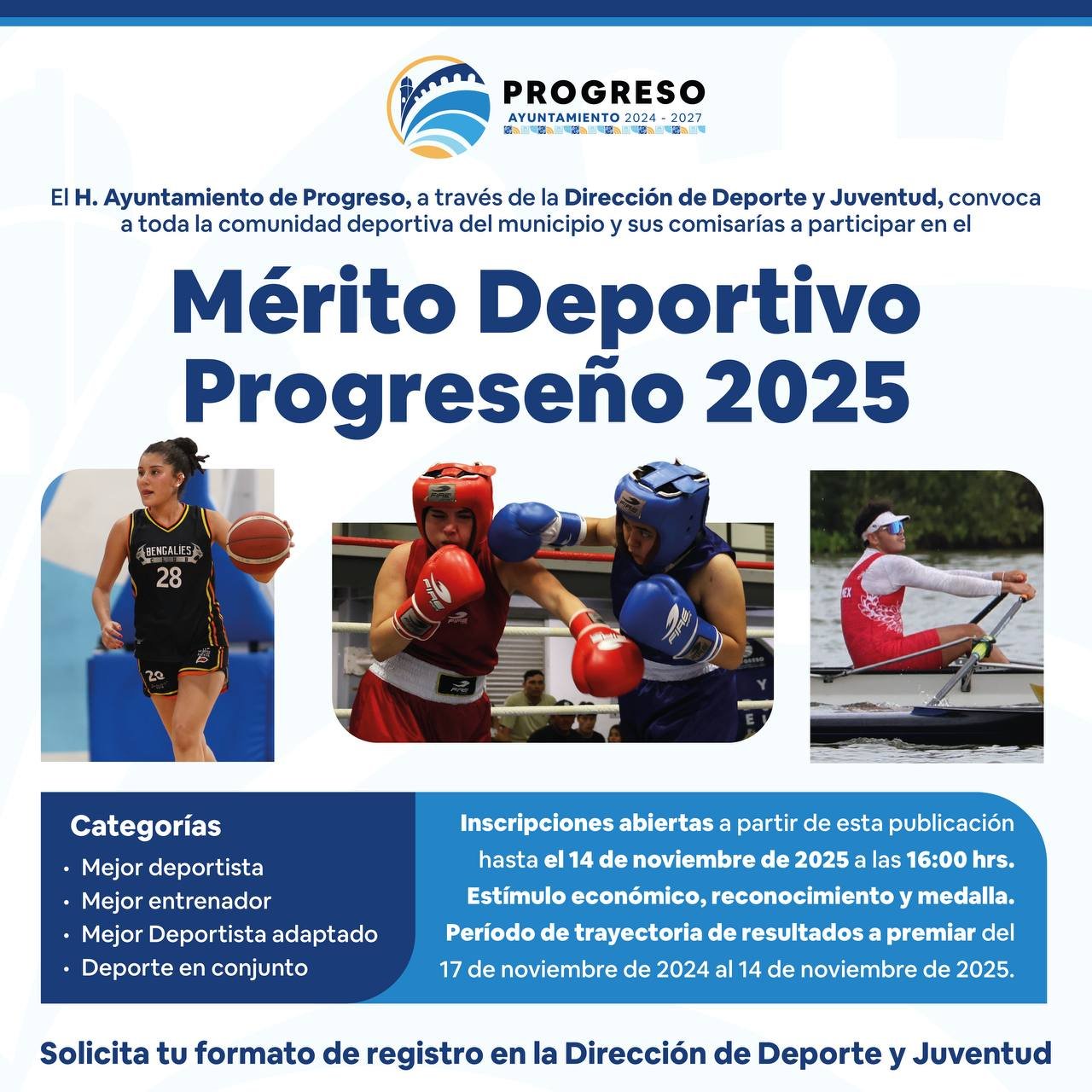 Erik Rihani impulsa convocatoria al Mérito Deportivo Progreseño 2025