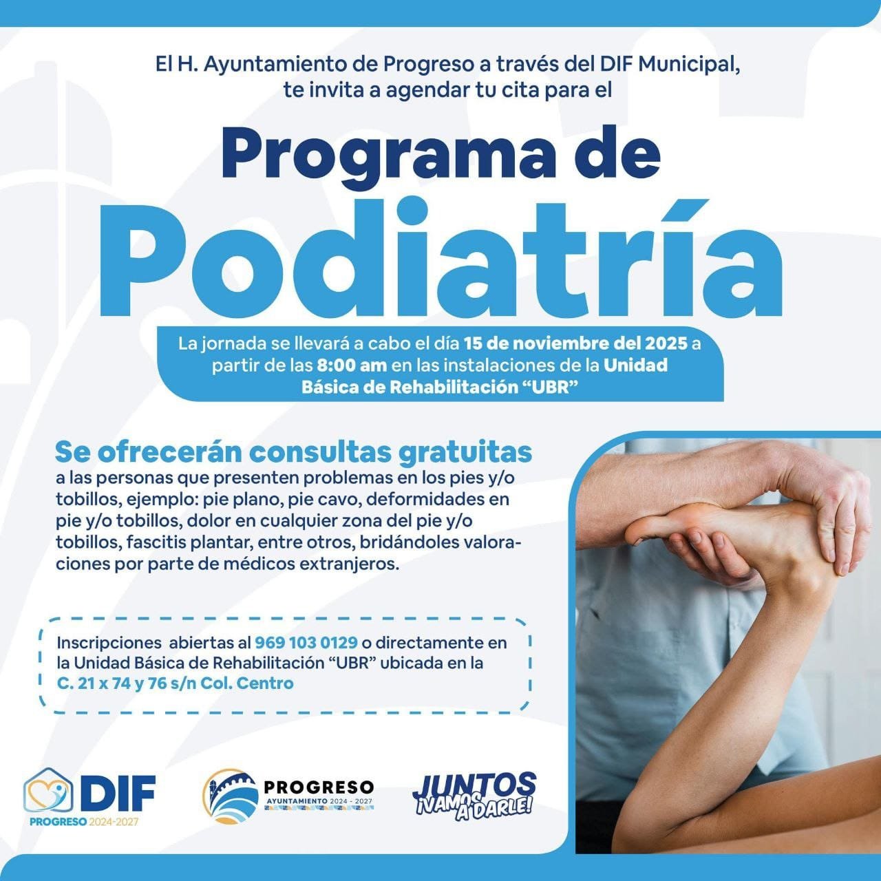 Erik Rihani anuncia jornada de podiatría gratuita en Progreso