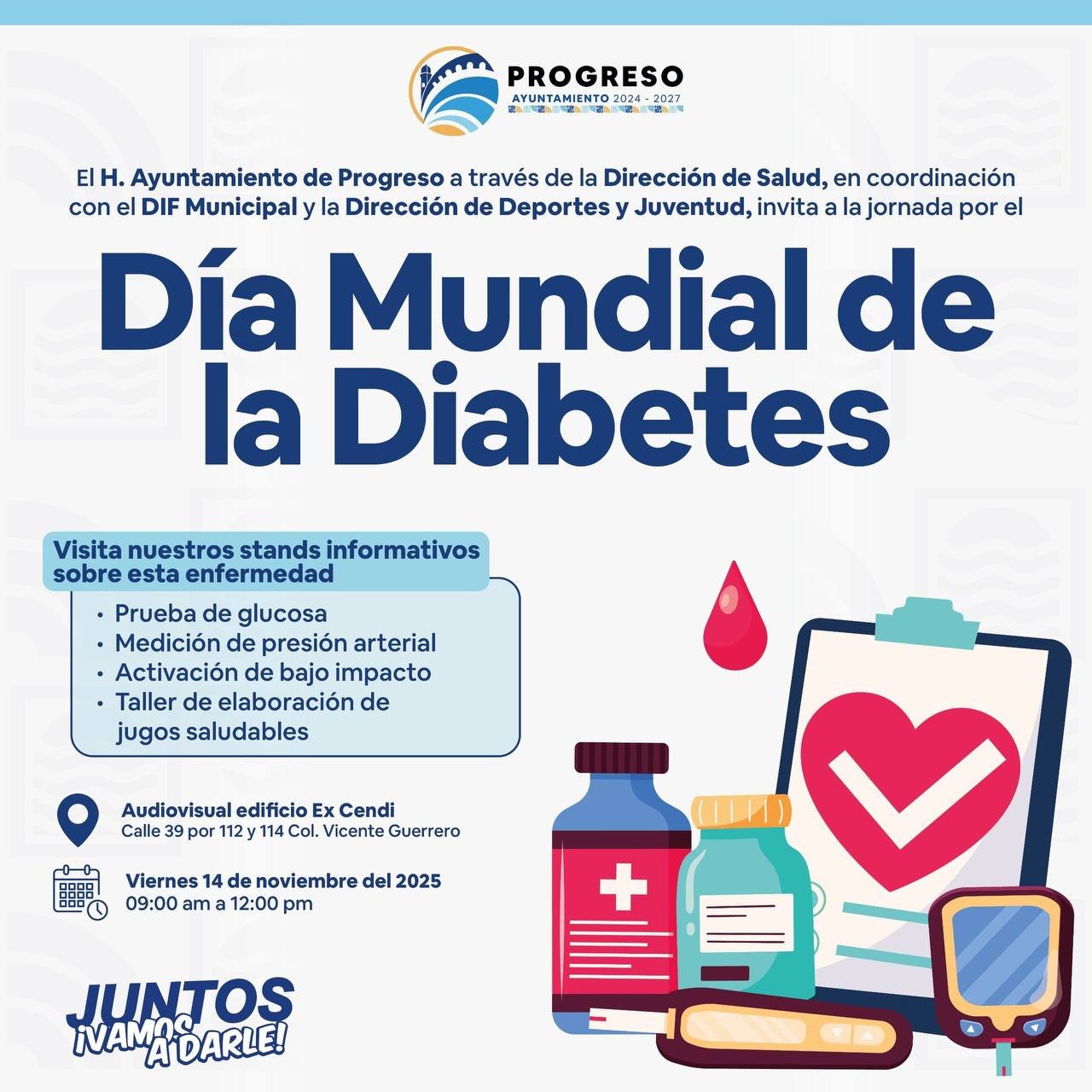 Erik Rihani impulsa jornada de prevención de la diabetes en Progreso