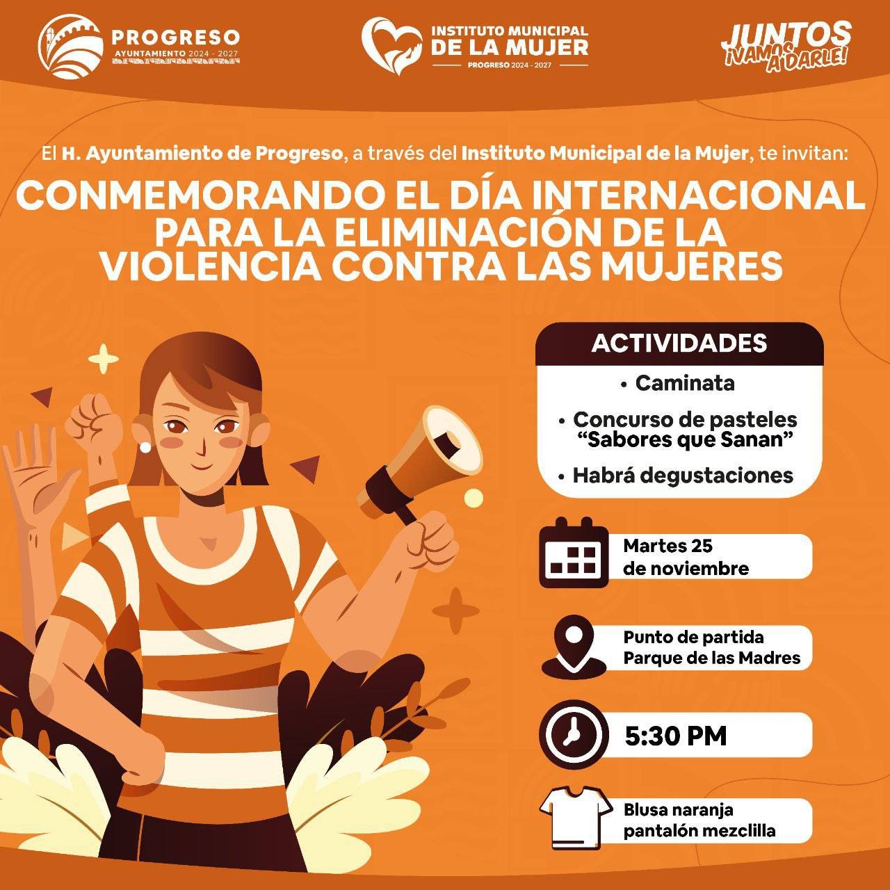 Progreso se prepara para conmemorar el 25N