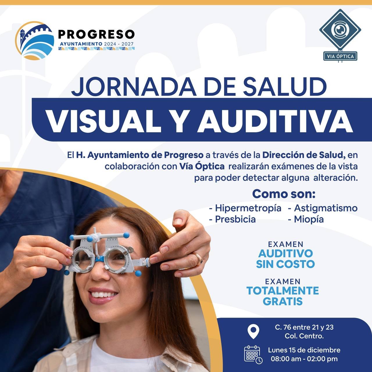 Ayuntamiento de Progreso invita a Jornada de Salud Visual y Auditiva