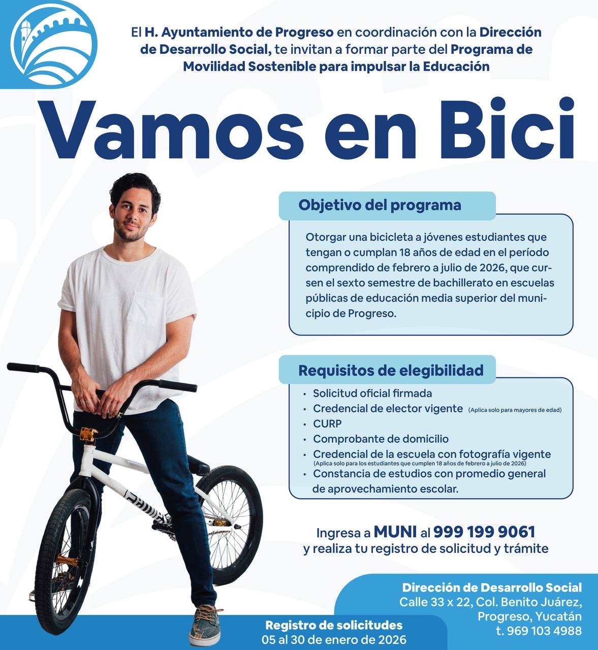 Progreso impulsa movilidad estudiantil con “Vamos en bici”