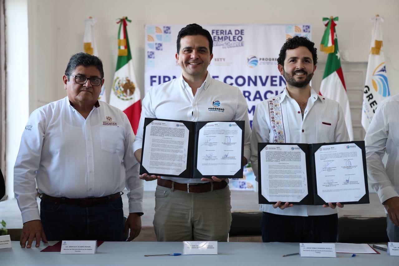 Firman convenio para fortalecer el empleo en Progreso