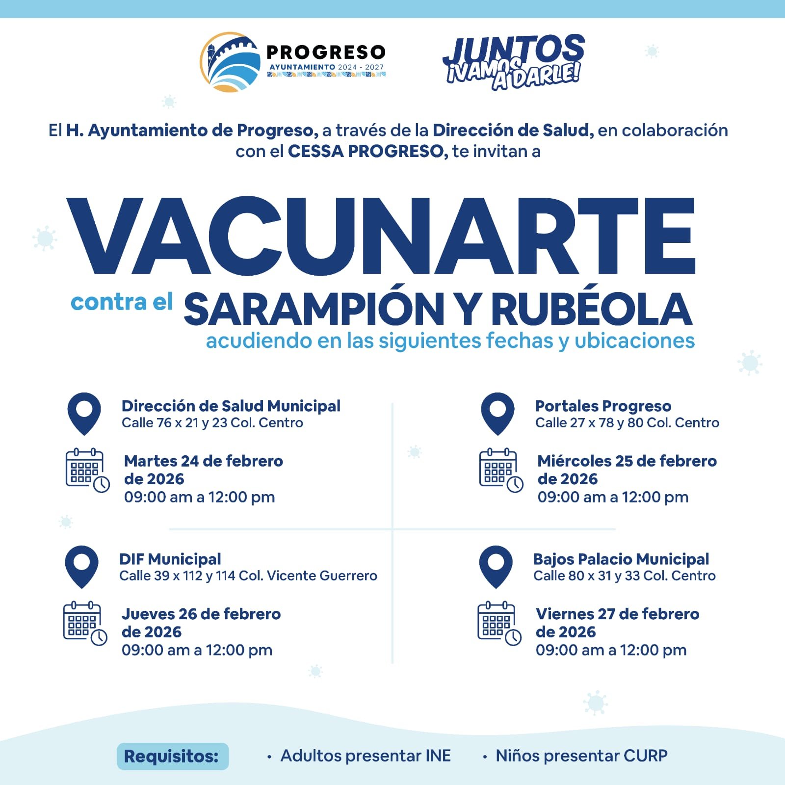 Progreso fortalece jornada de vacunación contra sarampión y rubéola