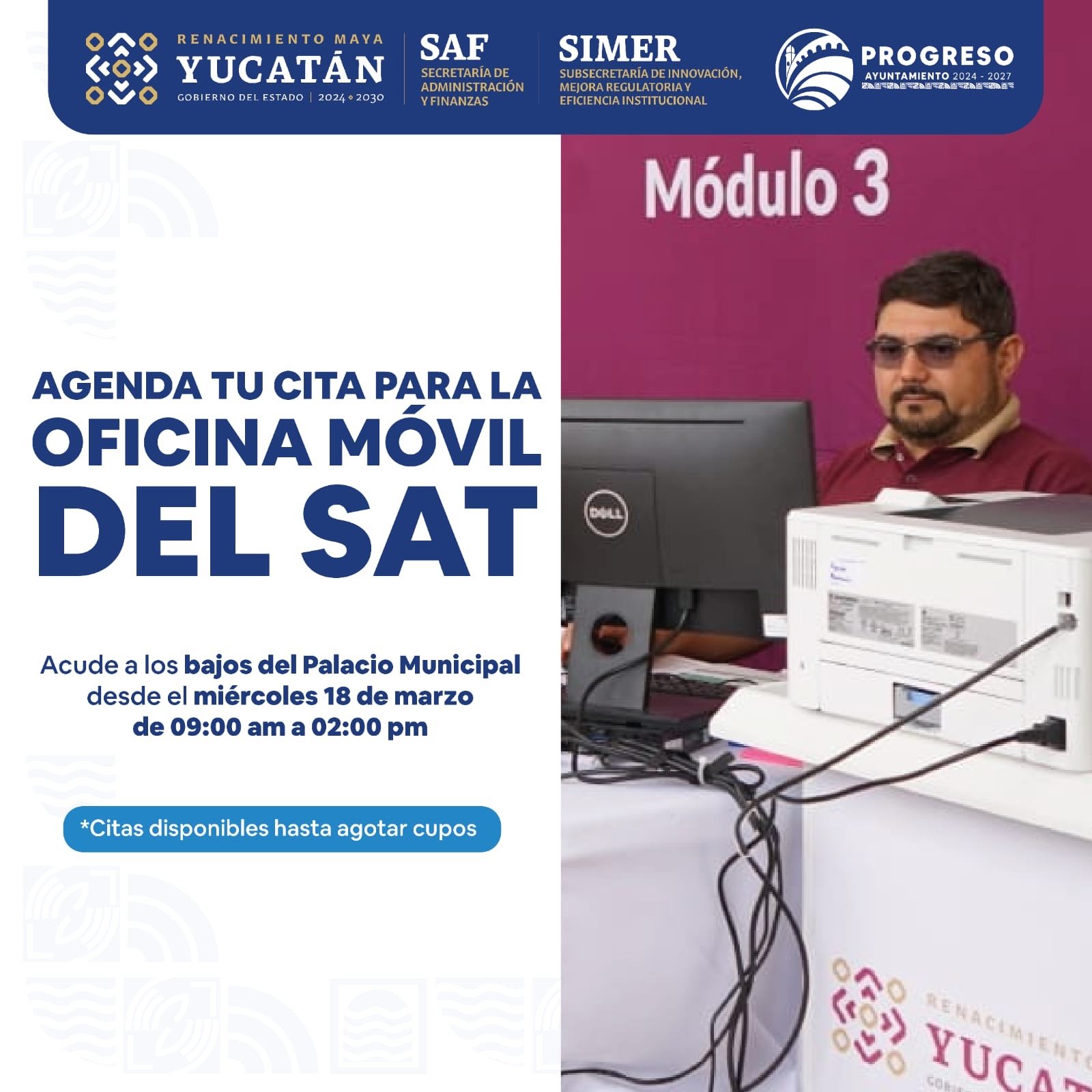 Ventanilla Única Estatal Móvil llegará a Progreso con Oficina Móvil del SAT